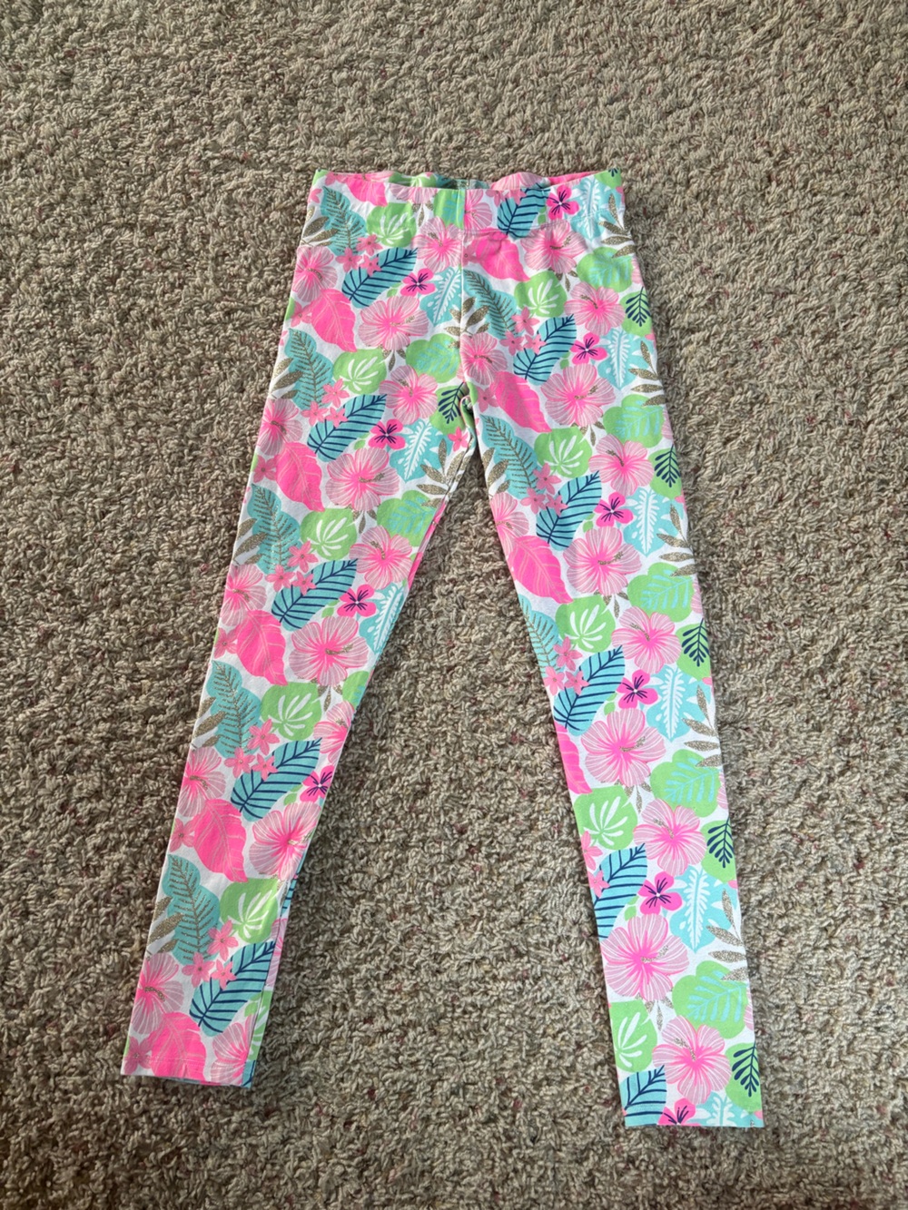 Tommy Bahama Floral Tropical Leggings with Pink & Mint Pattern